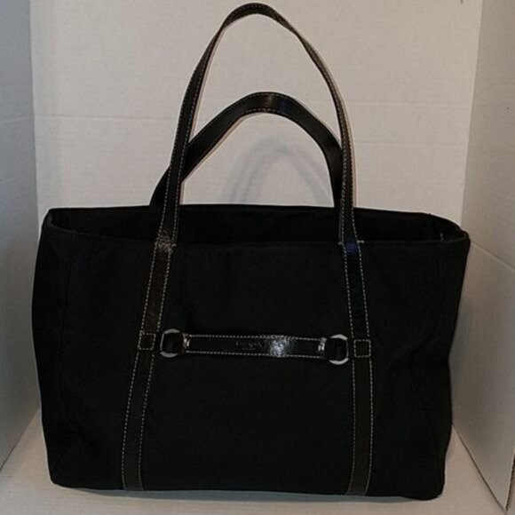Kate Spade Black Nylon Tote Bag Shoulder Satchel Handbag Purse WOMEN'S WOMAN'S - Picture 7 of 15